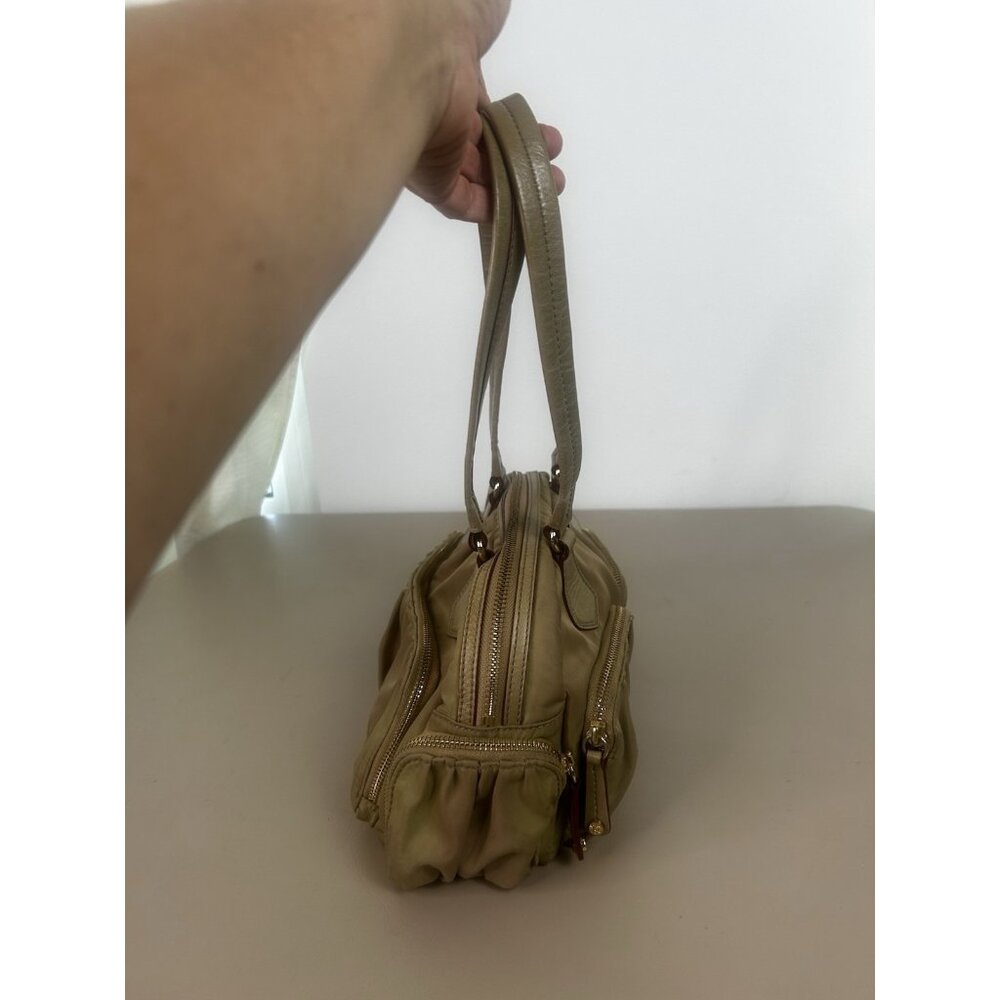 MZ Wallace Bedford Nylon Leather Beige Tan Alice Shoulder Bag - Picture 3 of 16